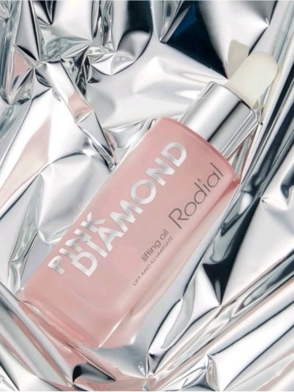Rodial Pink Diamond Lifting Oil in Soft Pink Bottle